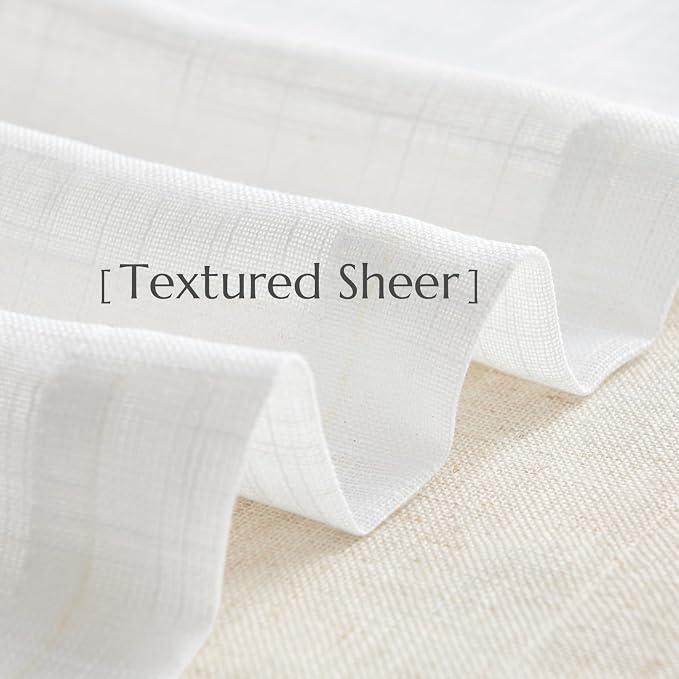 jinchan Sheer Valance Curtain Linen Textured Valance - Image 4