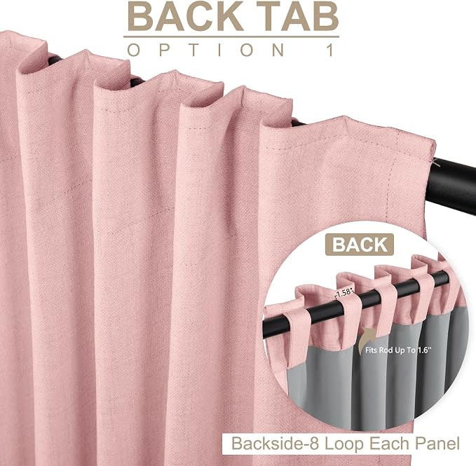 100% Blackout Shield Linen Blackout Curtains - Image 3