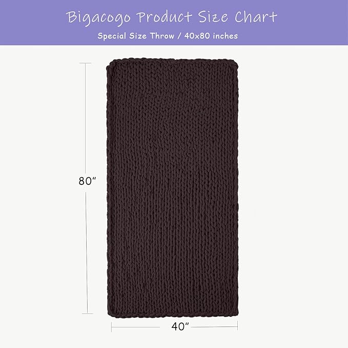 Bigacogo Chunky Knit Throw Blanket - Image 2