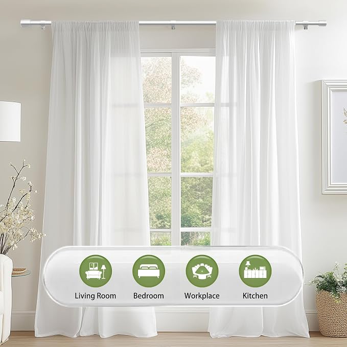 5/8” Diameter Curtain Rods 30-120 Inch, - Image 6