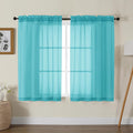 Gwine Turquoise Sheer Curtains for Living Room 45 inches Long, Short Voile by Gwine
