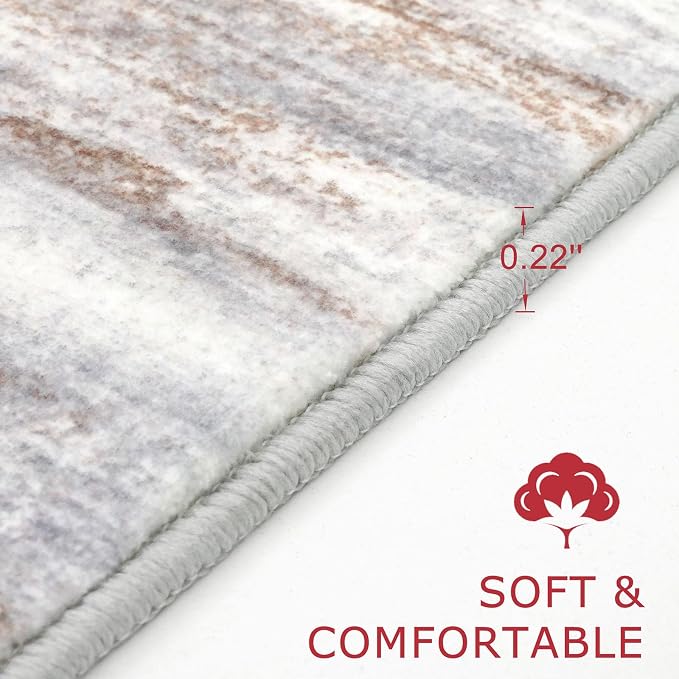 KOZYFLY Kitchen Runner Rug for Hallway Non-Slip Modern Abstract Runner Rug 2x5 - Image 2