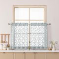 Chyhomenyc Light Grey Sheer Curtains 30 Inch Length, Light Filtering Leaf by Chyhomenyc