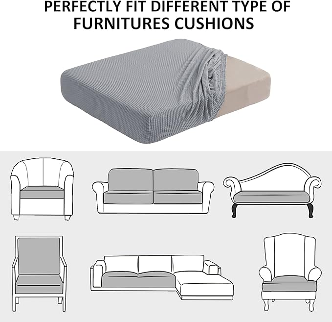 Water Repellent Couch Cushion Covers, High Stretch Sofa Cushion Slipcovers - Image 7