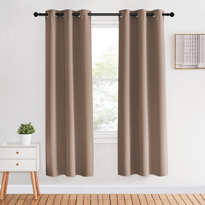 NICETOWN Kitchen Blackout Curtains and Drapes, 1 Pair, 34 inches by 70 Inch by NICETOWN