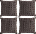 Fancy Homi 4 Packs Boho Dark Brown Decorative Throw Pillow Covers 22x22 Inch by Fancy+Homi