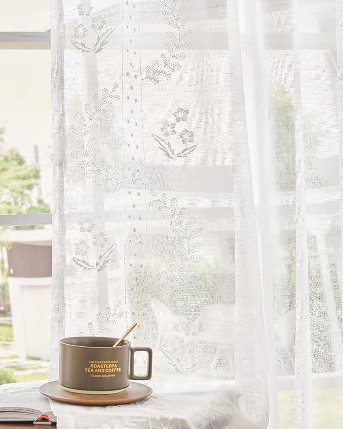 jinchan Belrose Linen Sheer Curtains by JINCHAN