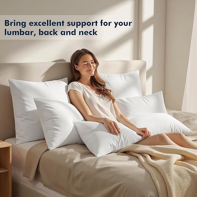 MIULEE Throw Pillows Inserts, 14x36 Inch 100% Virgin Fiber Filling Bed Couch - Image 4