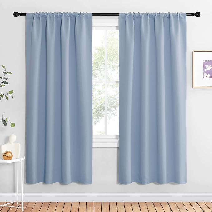 NICETOWN Blackout Curtains for Living Curtains, Vintage Blue, 2 Panels by NICETOWN