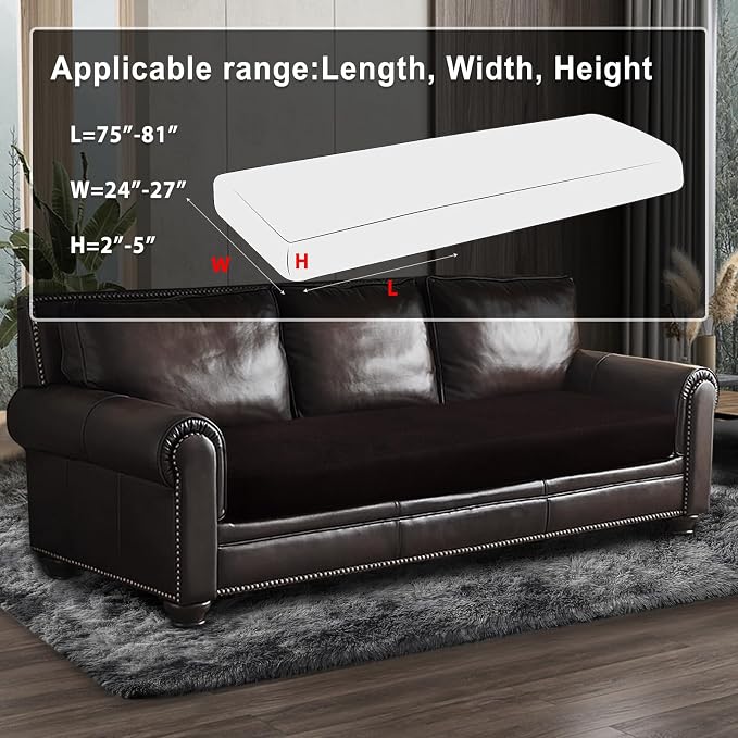 Leather Look Couch Cushion Covers Sofa Seat Slipcovers Sets Couches Furniture - Image 3