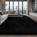 10X14 Large Shag Area Rugs for Living Room Bedroom, Big Soft Black Fluffy Rug by Boshengya