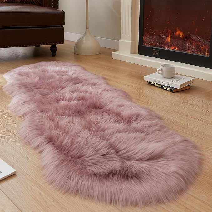 EasyJoy Ultra Soft Fluffy Shaggy Area Rug Faux Fur Rug Chair Cover Seat Pad - Image 3