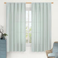 LAMIT Linen Curtains 63 Inch for Bedroom, Light Filtering Neutral Semi Sheer by LAMIT
