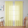 Simplebrand Light Yellow Sheer Curtains 84 Inches Long, Light Filtering Rod by Simplebrand