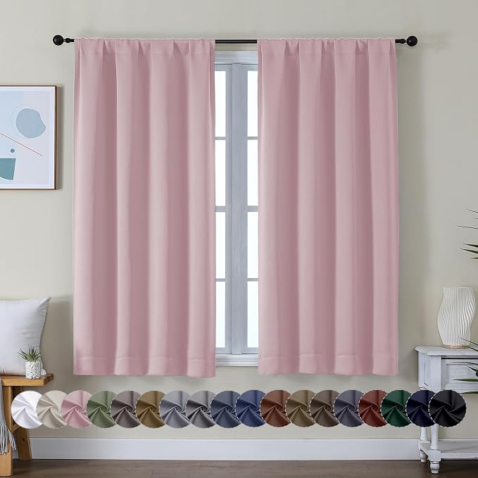 Simplebrand Ava Blush Short Blackout Curtains by Simplebrand
