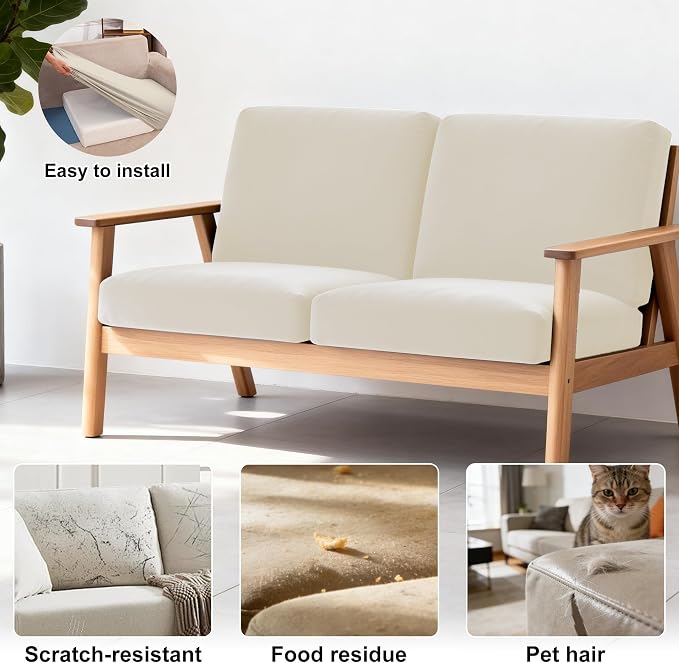 4Pcs Patio Stretch Cushion Covers, Outdoor Sofa Replacement Cover Slipcovers - Image 4