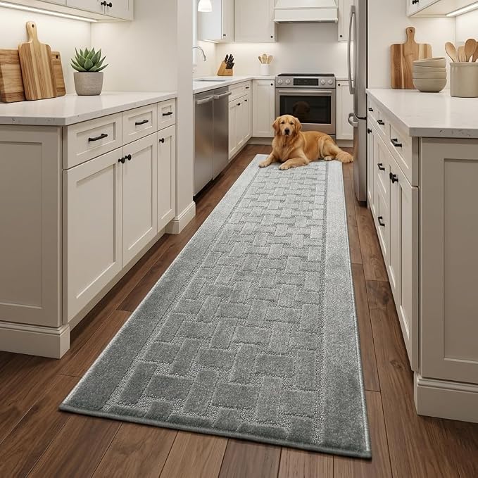 Runner Rug 12 ft, Non-Slip Washable Rug, Rubber Backing, Rolled in Box - Image 2