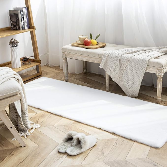 Ashler Faux Fur Rug, Ultra Soft Faux Rabbit Fur, 2.2 x 6 Feet Rectangle - Image 7
