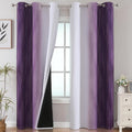 Estelar Textiler Purple and Greyish White Room Darkening Blackout Curtains 84 by ESTELARTEXTILER