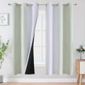 Estelar Textiler Sage and Greyish White Ombre Blackout Curtains 72 Inches Length by ESTELARTEXTILER