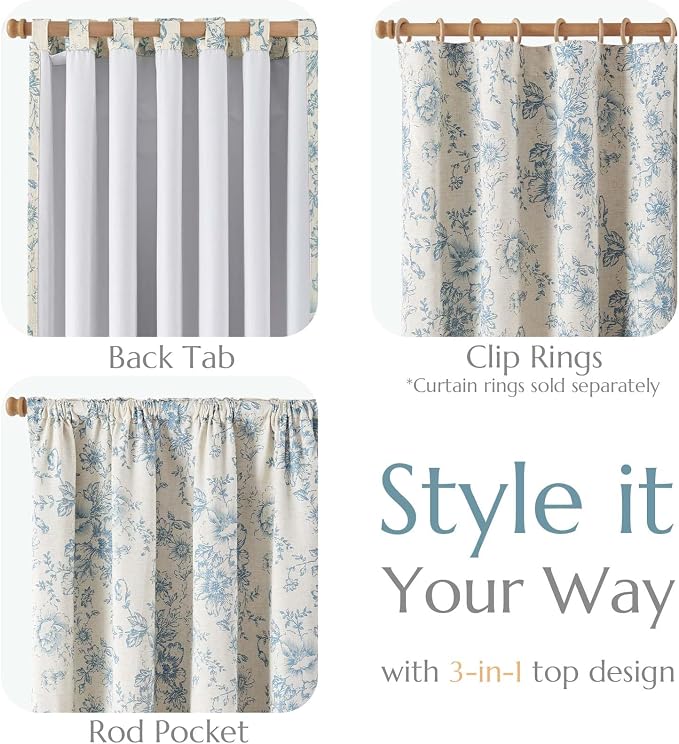 jinchan Blackout Floral Curtains - Image 5