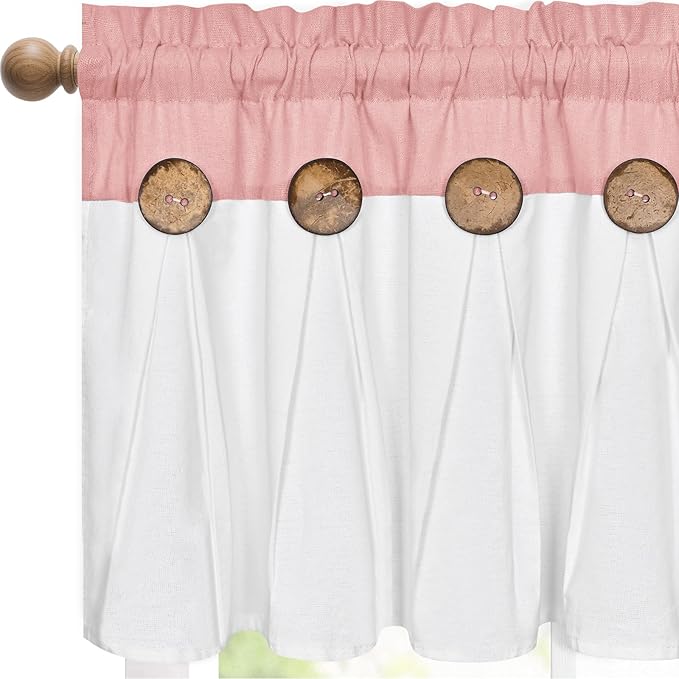 FRAMICS Farmhouse Valance Curtains, Boho Cotton Linen Kitchen Valance, Country by FRAMICS