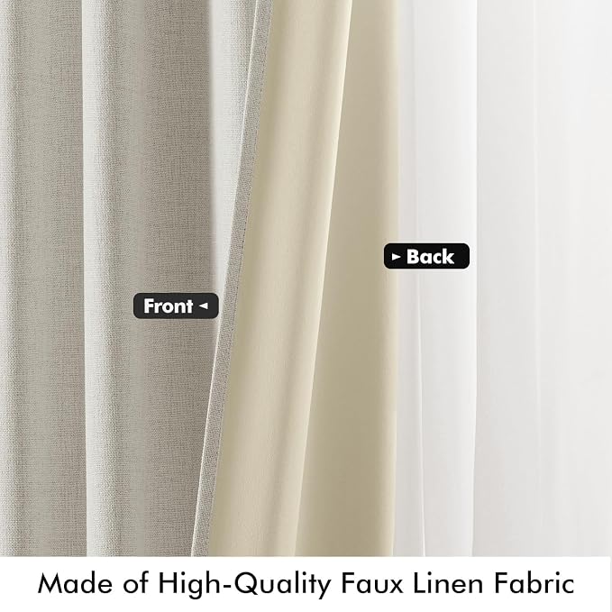 MIULEE 100% Blackout Linen Curtains - Image 6