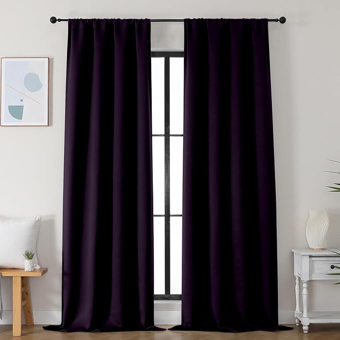 Simplebrand Ava BlackBerry Blackout Curtains by Simplebrand