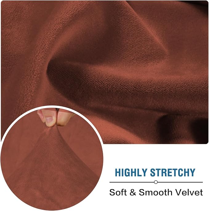 H.VERSAILTEX Velvet Stretch Sectional Couch Covers 3 Pieces Sofa Seat Cushion - Image 7
