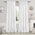Nanspring White Linen Curtains 84 inches Long by Nanspring