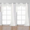 OVZME White Sheer Window Curtains 144 inch Extra Long 2PCS, Airy Scarf Drapes by OVZME