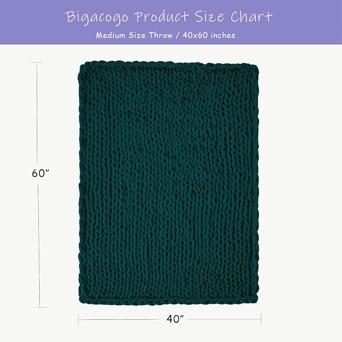 Bigacogo Chunky Knit Throw Blanket - Image 2