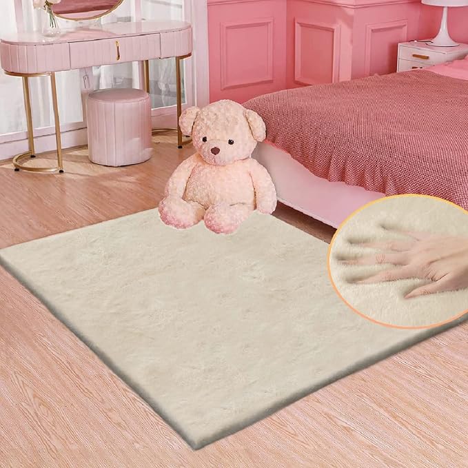 ORINOVA Light Brown Beige Plush Washable Fluffy Area Rugs by ORINOVA