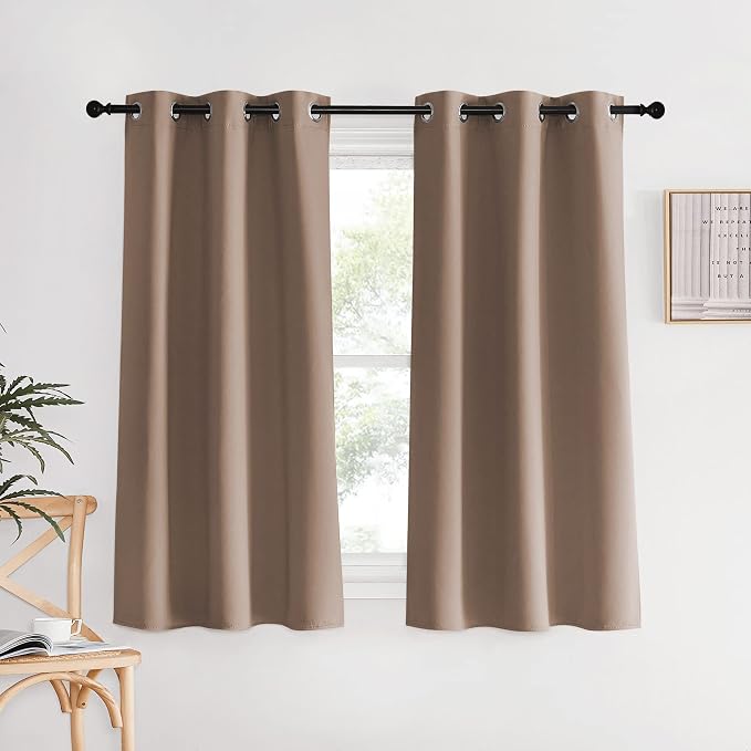 NICETOWN Blackout Window Curtains 60 inch Length, Cappuccino, 2 Panels by NICETOWN