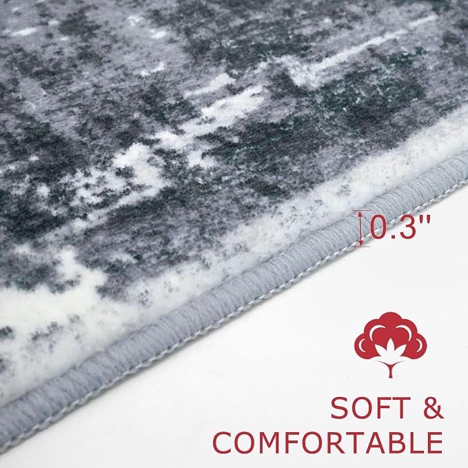 KOZYFLY 2x3 Rug Non-Slip Small Area Rug Abstract Machine Washable Indoor Front - Image 4