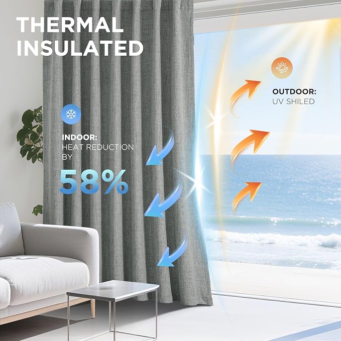 Joydeco Linen Blackout Curtains - Image 4