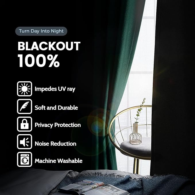 SimpleHome 100% Blackout Curtains - Image 2