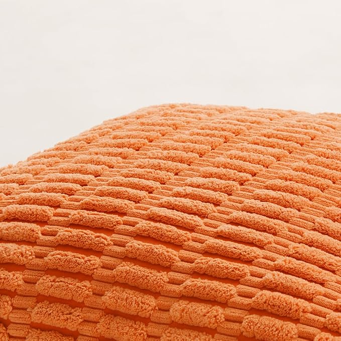 Fancy Homi 4 Packs Orange Fall Decorative Throw Pillow Covers 20x20 Inch - Image 5