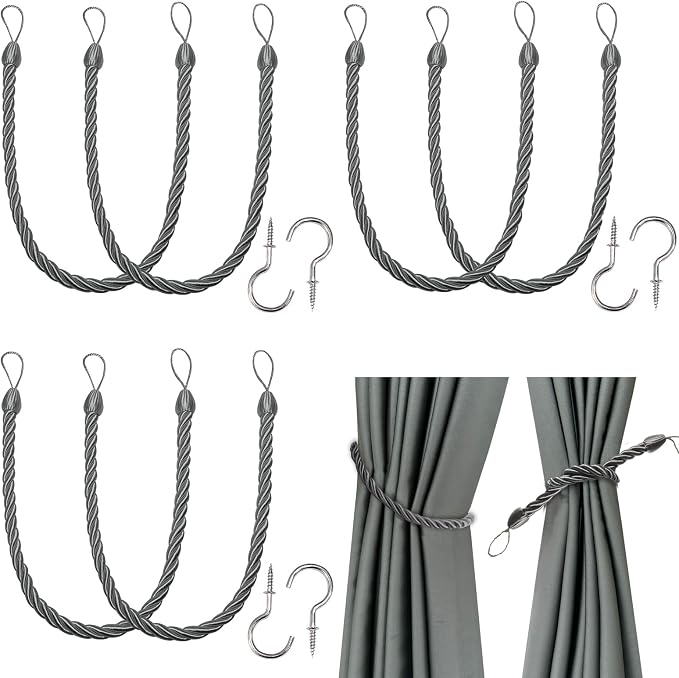 BEL AVENIR Curtain Ropes Tiebacks Tie-Backs, Curtain Handmade Holdbacks by BELAVENIR