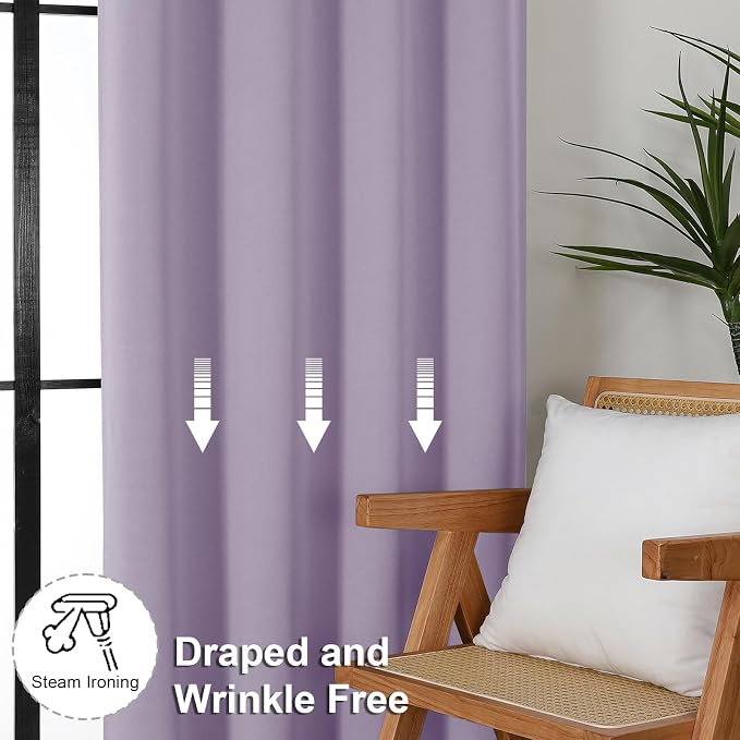 Simplebrand Ava Lilac Blackout Curtains - Image 7