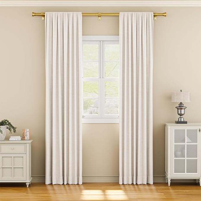 YaFex Curtain Rods 32-84 Inch, Heavy Duty 1 Inch Adjustable Curtain Rod - Image 2