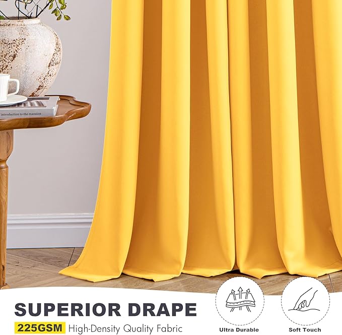 MIULEE Yellow Blackout Curtains - Image 5