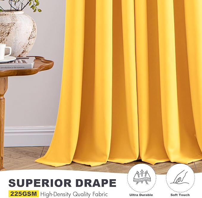 MIULEE Yellow Blackout Curtains - Image 5
