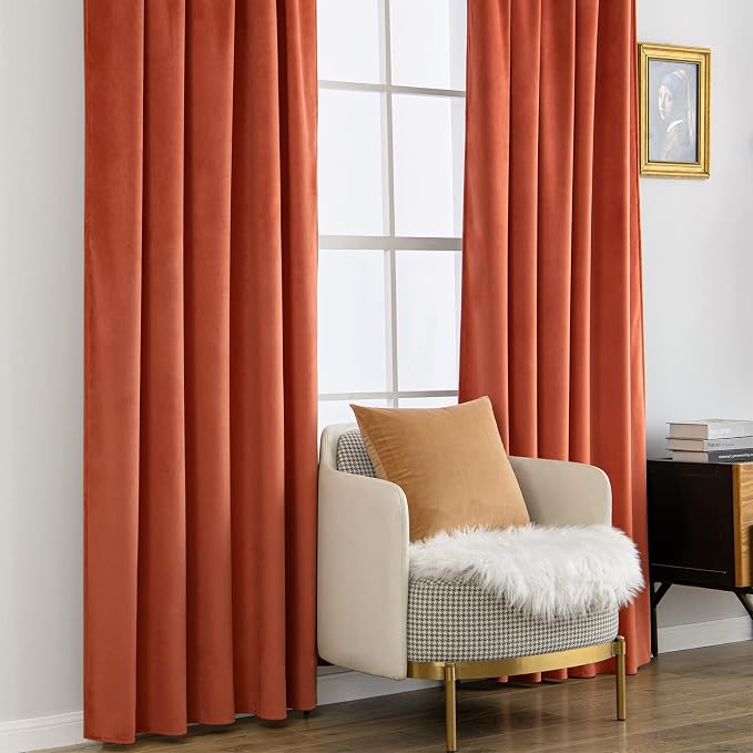 MIULEE Velvet Curtains 84 inches 2 Panels - Image 7