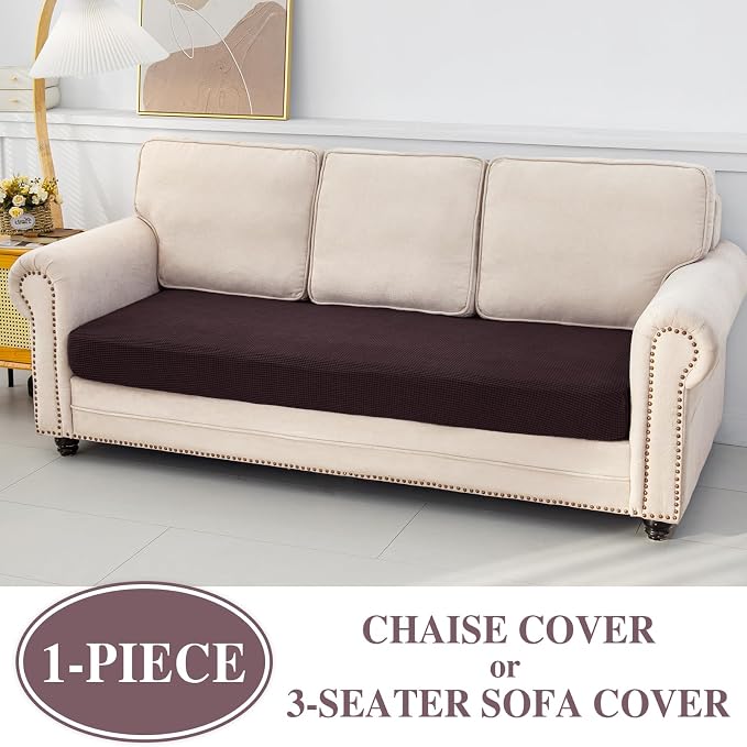 Couch Cushion Cover Chaise Lounge Cover Washable Separate Seat Chaise Couch - Image 3