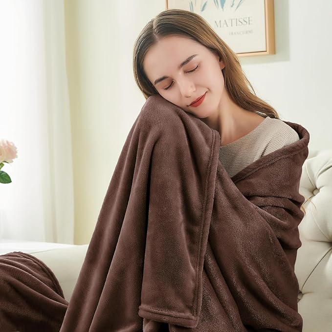 BEDELITE Fleece Blanket Brown Full Blankets - Image 2