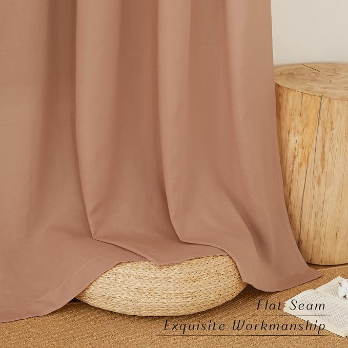 NICETOWN Terracotta Linen Curtains - Image 6
