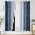 Estelar Textiler Navy Blue and Grayish White Blackout Curtains by ESTELARTEXTILER