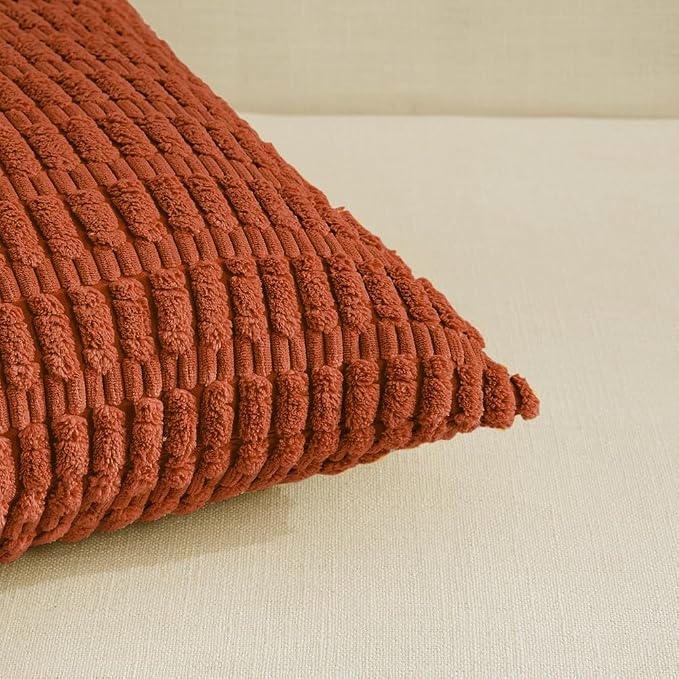 Fancy Homi 4 Packs Boho Burnt Orange Fall Decorative Throw Pillow Covers 16x16 - Image 4