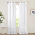 NICETOWN White Sheer Curtains 96 inches Long, Grommet Light Filtering Voile by NICETOWN